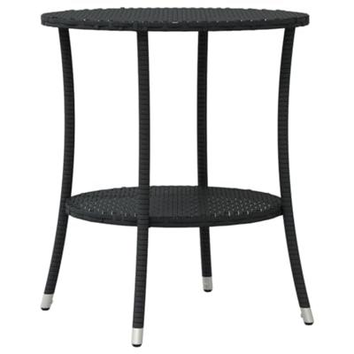3-delige Bistroset met kussens poly rattan zwart - thumbnail
