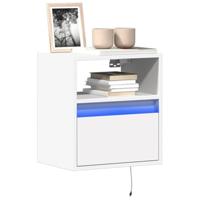 Tv-wandmeubels 2 st met LED-verlichting 41x31x45 cm wit - thumbnail