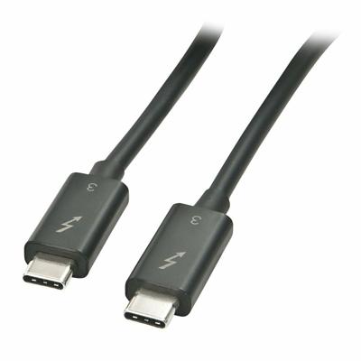 MicroConnect TB3010 Thunderbolt-kabel Thunderbolt 3 USB-C stekker, USB-C stekker 1.00 m Zwart Met USB