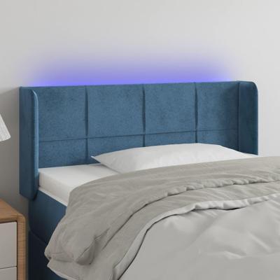 Hoofdbord LED 103x16x78/88 cm fluweel donkerblauw