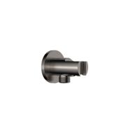 Wandaansluitbocht BWS Astev Met Handdouche Houder Rond 1/2" Gunmetal - thumbnail