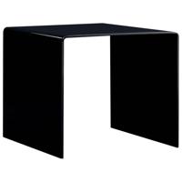 Salontafel 50x50x45 cm gehard glas zwart - thumbnail