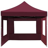 Partytent inklapbaar met wanden 4,5x3 m aluminium wijnrood - thumbnail