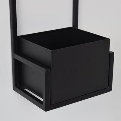 LOFT42 Flora Wandplantenbak Dubbel - Metaal - Zwart - 60x20x15