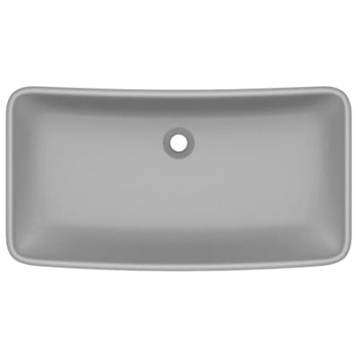 Wastafel rechthoekig 71x38 cm keramiek mat lichtgrijs Wastafel rechthoekig 71x38 cm keramiek mat lichtgrijs