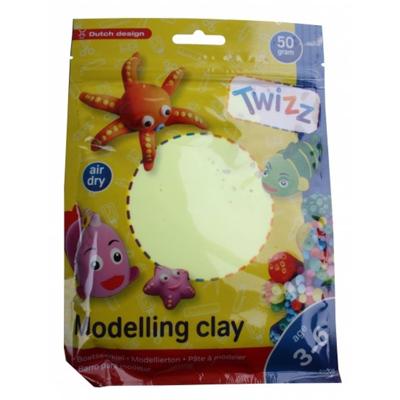 Twizz boetseerklei 50 gram junior 13 x 14 cm lichtgeel