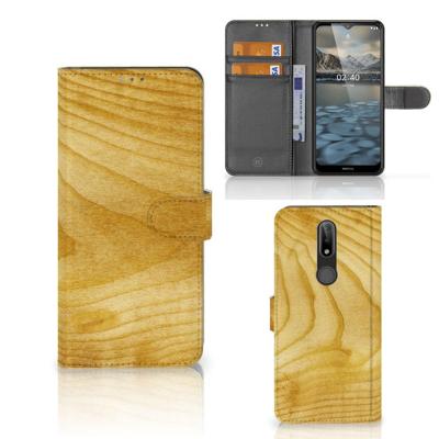 Nokia 2.4 | Book Style Case | Licht Hout