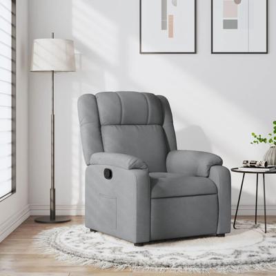 Relaxfauteuil lichtgrijze stof