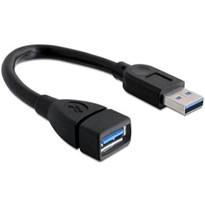 Delock USB-kabel USB 3.0 USB-A stekker, USB-A bus 0.15 m Zwart 82776