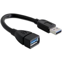 Delock USB-kabel USB 3.0 USB-A stekker, USB-A bus 0.15 m Zwart 82776 - thumbnail