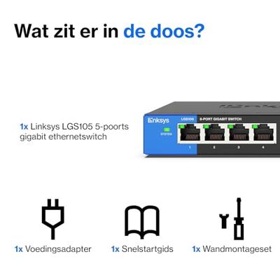 Linksys Lgs108-Eu 8-Poorts Desktop Gigabit-Switch Voor Bedrijven