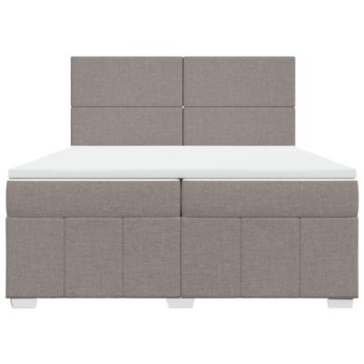 Boxspring met matras stof taupe 200x200 cm