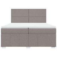 Boxspring met matras stof taupe 200x200 cm - thumbnail
