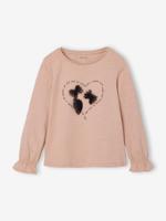 Romantisch meisjesshirt met decoratief motief roze (poederkleur) - thumbnail