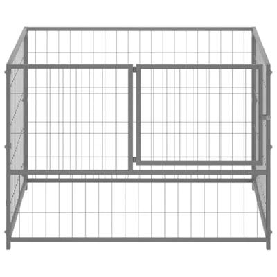 Hondenkennel 100x100x70 cm staal zilverkleurig