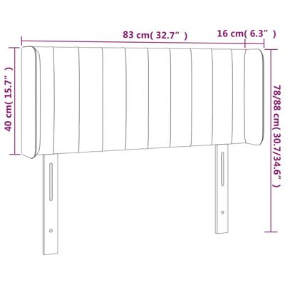 Hoofdbord met randen 163x16x78/88 cm stof taupe - thumbnail