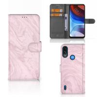 Motorola Moto E7i Power | E7 Power | Bookcase | Marble Pink - Origineel Cadeau Vriendin - thumbnail