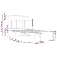 Bedframe met hoofdbord metaal wit 120x200 cm - thumbnail