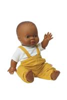 Heless Poppen tuinbroek okergeel, maat 28-35 cm - thumbnail