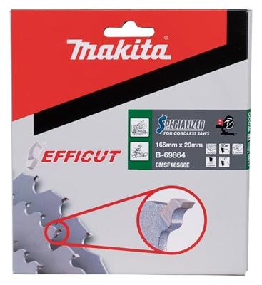 Makita Cirkelzaagblad voor Hout | Efficut | Ø 165mm Asgat 20mm 60T - B-69864 - thumbnail