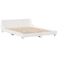 Bedframe zonder matras massief grenenhout wit 120x190 cm - thumbnail