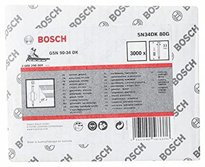 Bosch Accessoires D-kopstripnagel SN34DK 80G 3,1 mm, 80 mm, verzinkt, glad 3000st - 2608200008