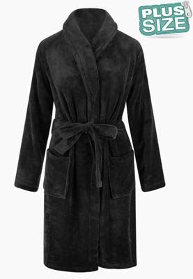 Plus size badjas unisex - zwart-3Xl/4XL