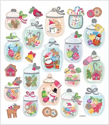 Creotime stickervel kerststemming 16,5 x 15 cm 22 stuks