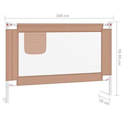 VidaXL Bedhekje peuter 100x25 cm stof taupe - thumbnail