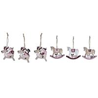 Kerst Decoratie Set DKD Home Decor Hout MDF (21 x 8,2 x 1,5 cm) (8 cm) (2 Stuks) - thumbnail