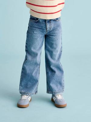 Wijde meisjesjeans medium lichaamsbouw middenblauw