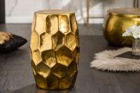 Handgemaakte bijzettafel ORGANIC ORIENT 50cm goud metaal gehamerd design rond - 40230 - thumbnail