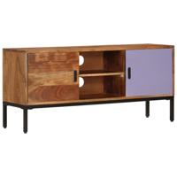 Tv-meubel 110x30x50 cm massief acaciahout honingbruin en grijs - thumbnail