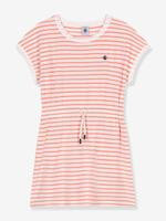 Gestroomde badjas voor meisjes PETIT BATEAU abrikoos - thumbnail