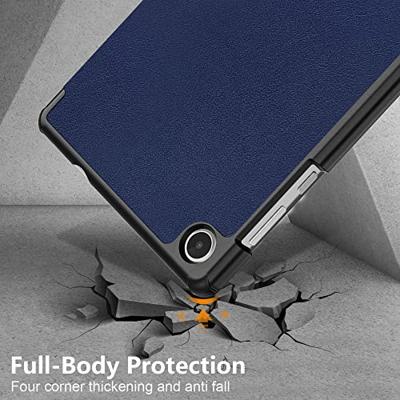 Lunso - Lenovo Tab M8 Gen 4 (8 inch) - Tri-Fold Bookcase hoes - Donkerblauw Lunso - Lenovo Tab M8 Gen 4 (8 inch) - Tri-Fold Bookcase hoes - Donkerblauw