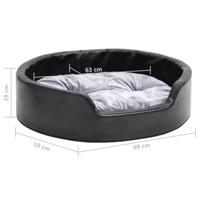 VidaXL Hondenmand 69x59x19 cm pluche en kunstleer zwart en grijs - thumbnail