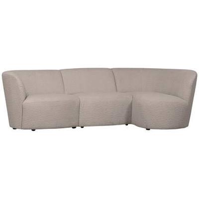 WOOOD Coco 3-Zits Ronding Rechts - Bouclé - Zand - 70x230x138 WOOOD Coco 3-Zits Ronding Rechts - Bouclé - Zand - 70x230x138