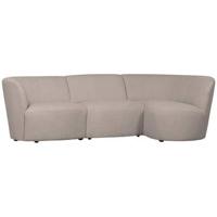 WOOOD Coco 3-Zits Ronding Rechts - Bouclé - Zand - 70x230x138 - thumbnail