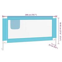 VidaXL Bedhekje peuter 200x25 cm stof blauw - thumbnail