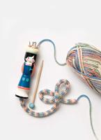 Breiset met wol, breinaald en borduurnaald FOLIA blauw - thumbnail