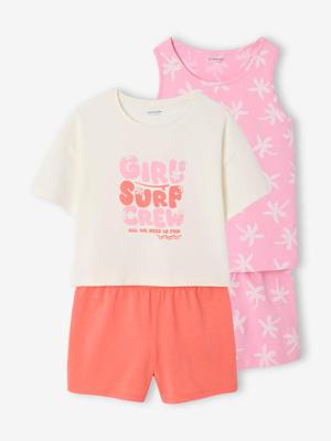 Set van 2 surf pyjamabroeken voor meisjes rozen