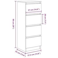 Dressoir 37,5x35x99 cm spaanplaat sonoma eikenkleurig - thumbnail