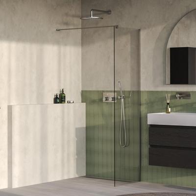 BRAUER Oblivion inloopdouche helder glas 50x200 incl. glascoating PVD RVS-kleurig geborsteld