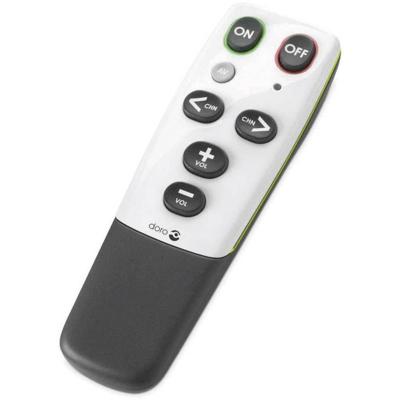 Doro HandleEasy 321rc universele afstandsbediening (geschikt voor eenvoudige bediening van tv of stereo-installatie) wit/zwart, zilver, zwart