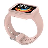 By Qubix - Siliconen band met case - Roze - Xiaomi Redmi Watch 2 (Lite) - thumbnail