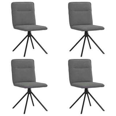 Eetkamerstoelen 4 st stof donkergrijs