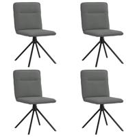 Eetkamerstoelen 4 st stof donkergrijs - thumbnail