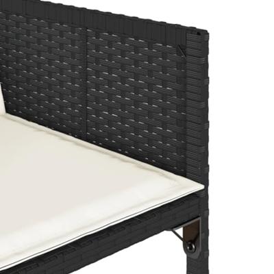 11-delige Tuinset met kussens poly rattan zwart - thumbnail