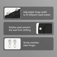 VidaXL Toiletzitting zwart 47 x 37,5 x 3,8 cm duroplast - thumbnail