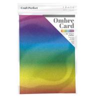 Craft Perfect By Tonic Studios Craft perfect • glitter card a4 250g ombre kaleidoscope of colour 5pcs - thumbnail